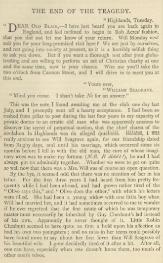 A sample page from The End of the Tragedy by Mabel E. Wotton