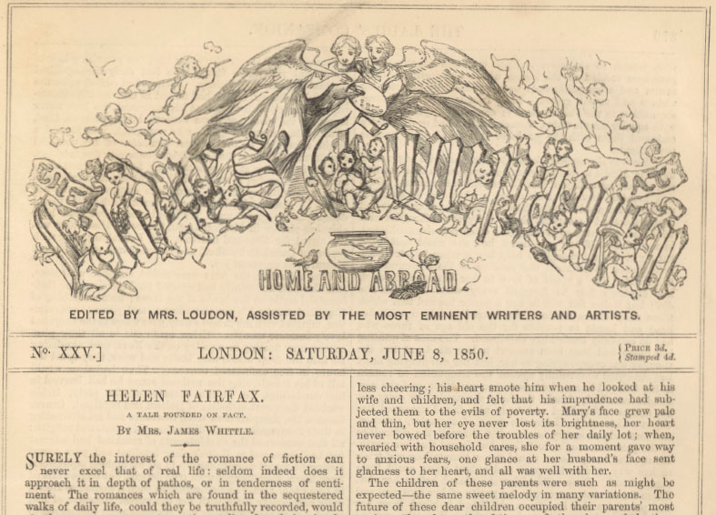 A sample page from Helen Fairfax, continued by Mrs. James Whittle