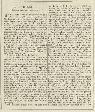 A sample page from Lizzie Leigh, Part 1 by Elizabeth Cleghorn Gaskell