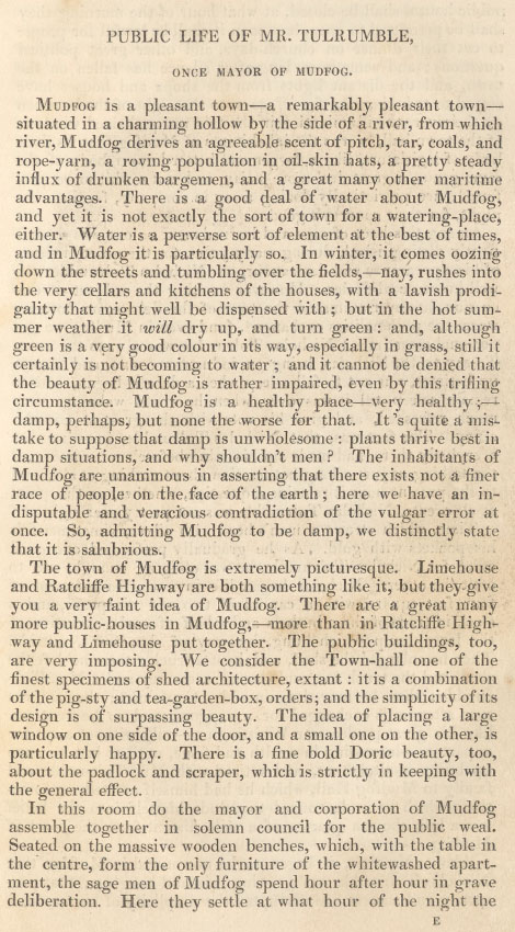 A sample page from Public Life of Mr. Tulrumble by Charles Dickens