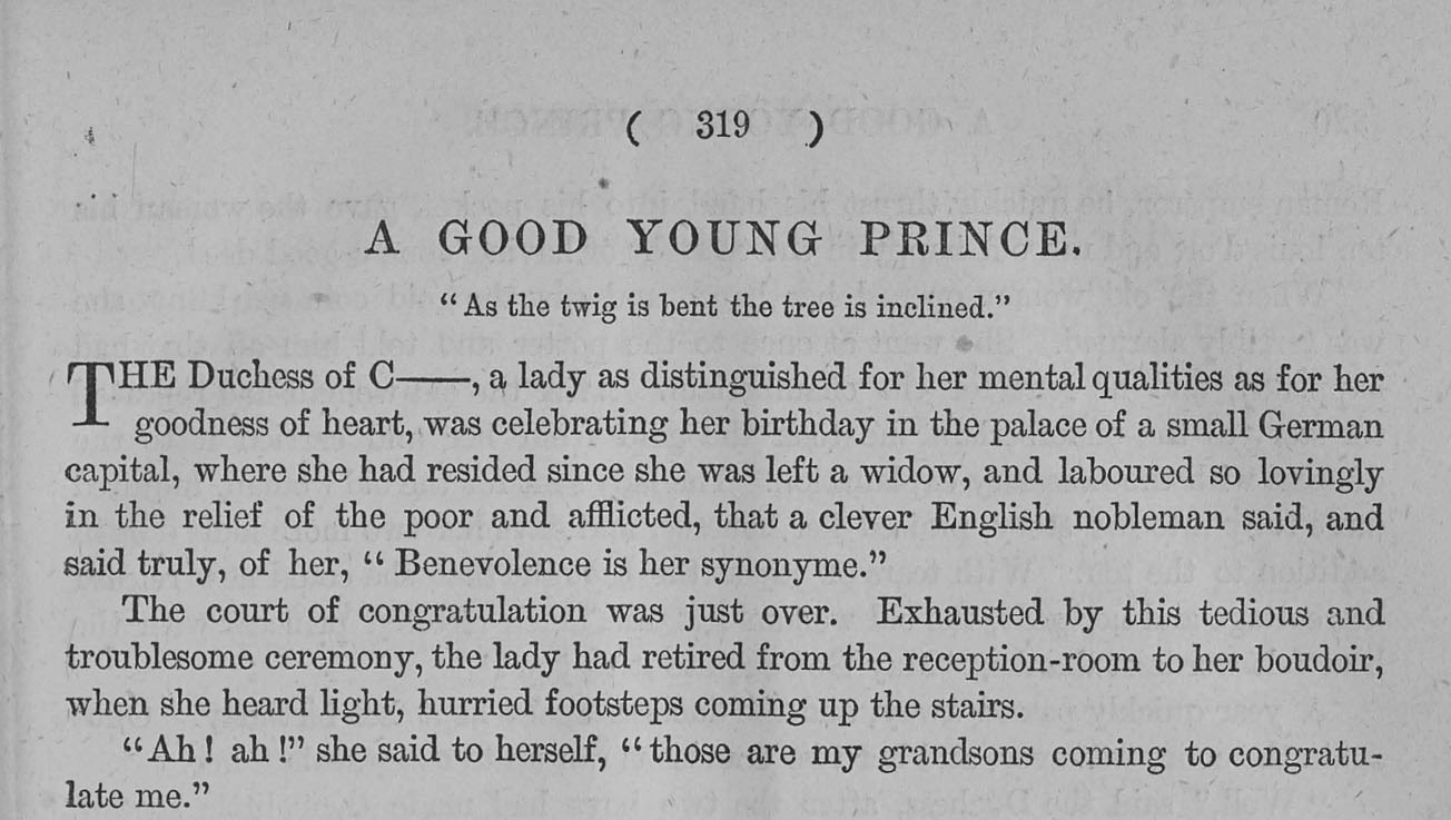 A sample page from A Good Young Prince by L. W.