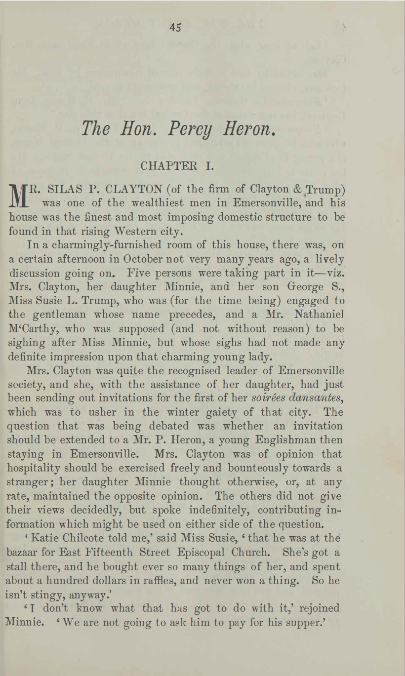 A sample page from The Hon. Percy Heron by Robert Shindler
