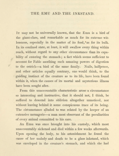 A sample page from The Emu and the Inkstand by Anonymous