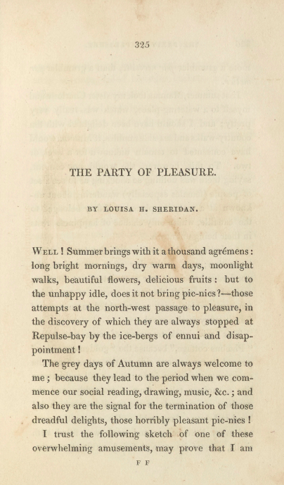 A sample page from The Party of Pleasure by Louisa H. Sheridan