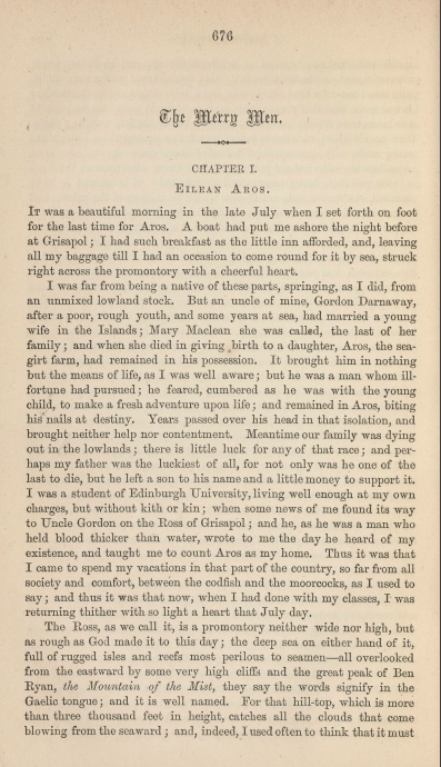 A sample page from The Merry Men, Part 2 by Robert Louis Stevenson