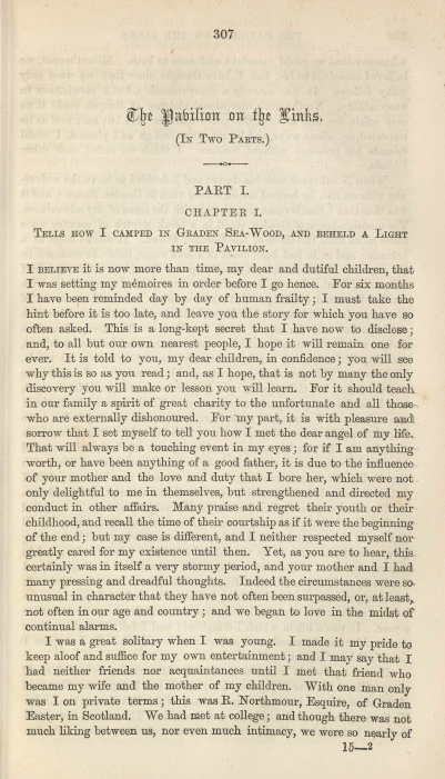 A sample page from The Pavilion on the Links, Part 2 by Robert Louis Stevenson
