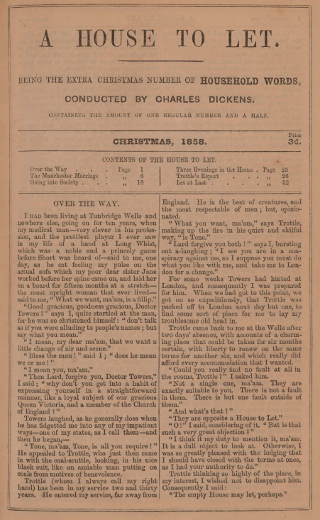 A sample page from A House to Let, Part 3: Going into Society by Charles Dickens