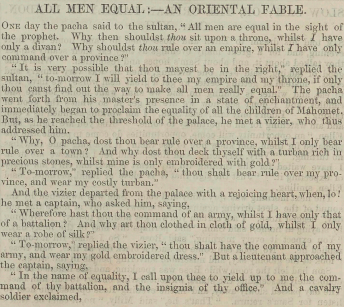A sample page from All Men Equal:—An Oriental Fable by Anonymous
