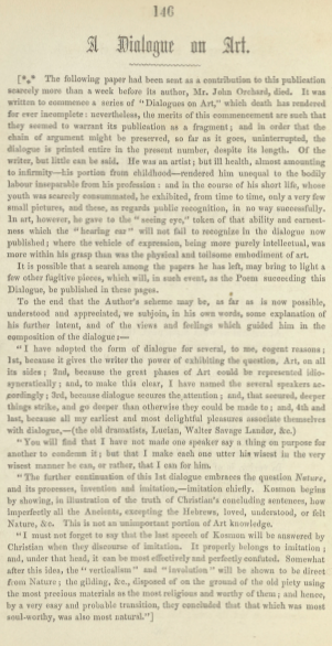 A sample page from A Dialogue on Art by John Orchard