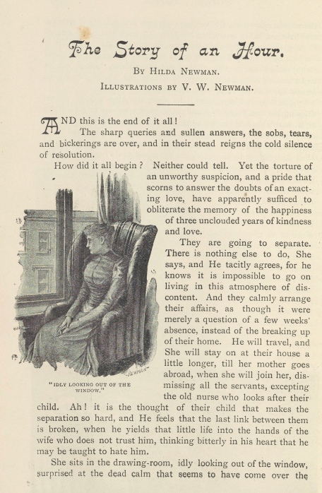 A sample page from The Story of an Hour by Hilda Newman