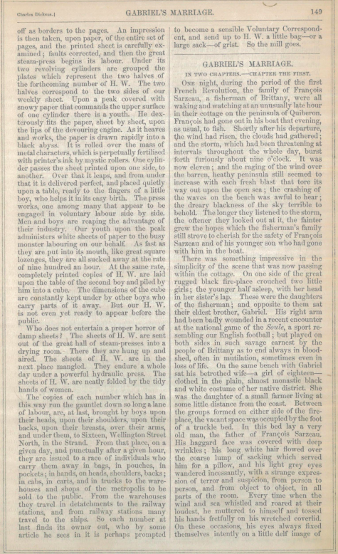 A sample page from Gabriel's Marriage, Part 2 by Wilkie Collins