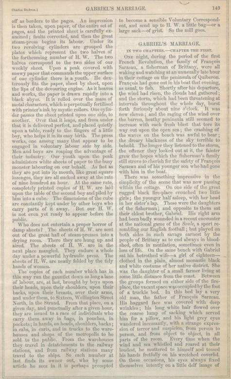 A sample page from Gabriel’s Marriage, Part 1 by Wilkie Collins