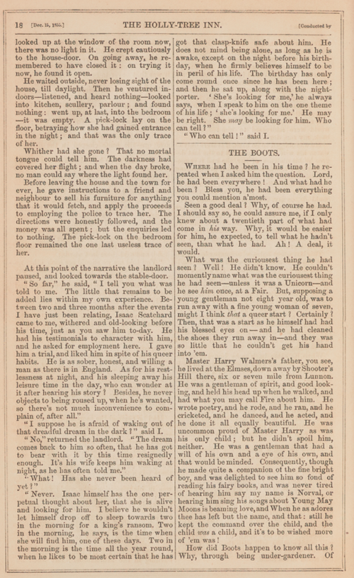 A sample page from The Holly-Tree Inn, Part 3: The Boots by Charles Dickens