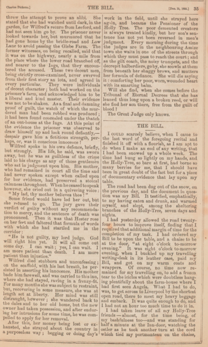 A sample page from The Holly-Tree Inn, Part 7: The Bill by Charles Dickens