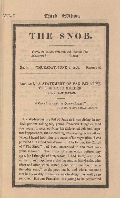 A sample page from A Statement of Fax Relative to the Late Murder by William Makepeace Thackeray