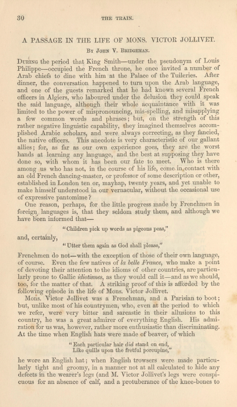 A sample page from A Passage in the Life of Mons. Victor Jollivet by John V. Bridgeman