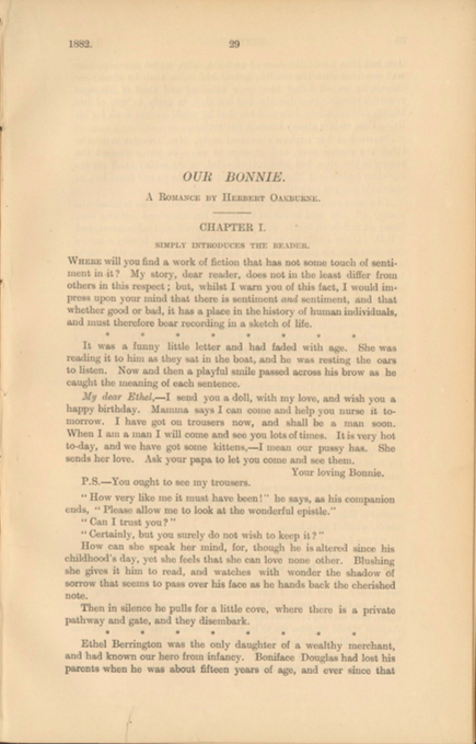 A sample page from Our Bonnie, Part 5 by Herbert Oakburne