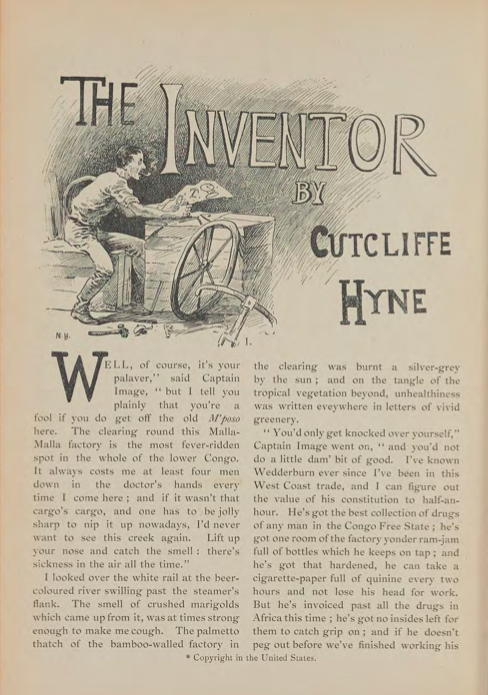 A sample page from The Inventor by Cutcliffe Hyne