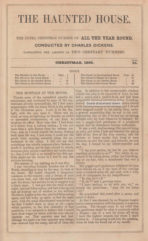 A sample page from The Haunted House, Part 1: The Mortals in the House by Charles Dickens