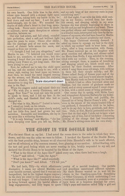 A sample page from The Haunted House, Part 3: The Ghost in the Double Room by George Augustus Sala