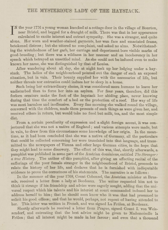 A sample page from The Mysterious Lady of the Haystack by Anonymous