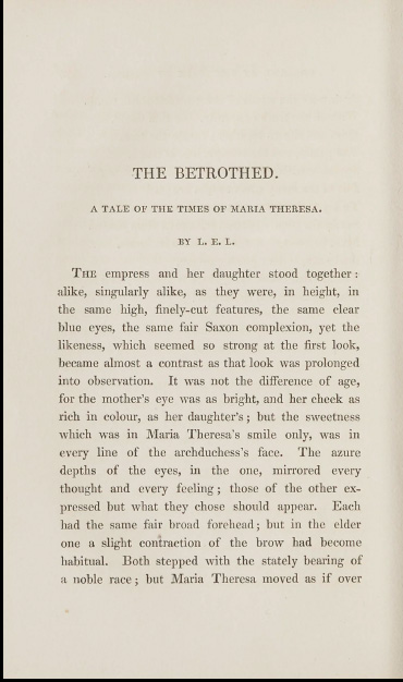 A sample page from The Betrothed by Letitia Landon